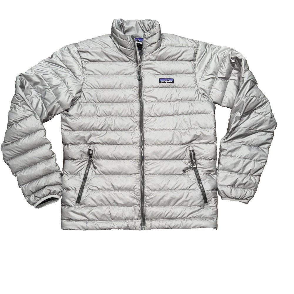 Patagonia Men's Packable Down Jacket Puffer Full Zip Goose Down Gray Size Small